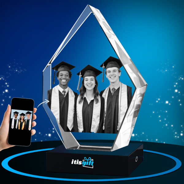 Personalized Valentine Crystal Gift - 3D Engraved Couples Photo  for Him and Her