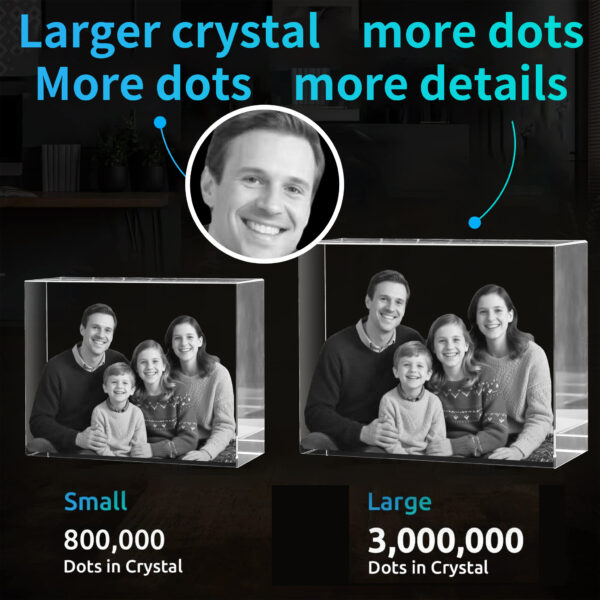 Custom 3D Laser Engraved Crystal Gift - Personalized Christmas Photo Keepsake for Family, Stocking Stuffers and Holiday Home Decor - Image 2