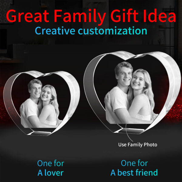 3D Laser Engraved Crystal Anniversary Gift - Custom Couples Photo Keepsake for Marriage Milestones, Vows Renewal and Anniversary - Image 4