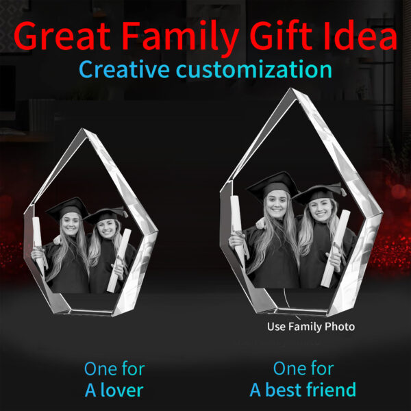 Personalized Valentine Crystal Gift - 3D Engraved Couples Photo  for Him and Her - Image 4