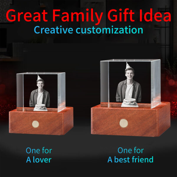 Custom Memorial Crystal with Photo - Laser Etched Sympathy Gift for Mother's Day,Christmas,Pet,Funerals and Family Remembrance,Memorial Engraving for Pet Loss Sympathy - Image 4