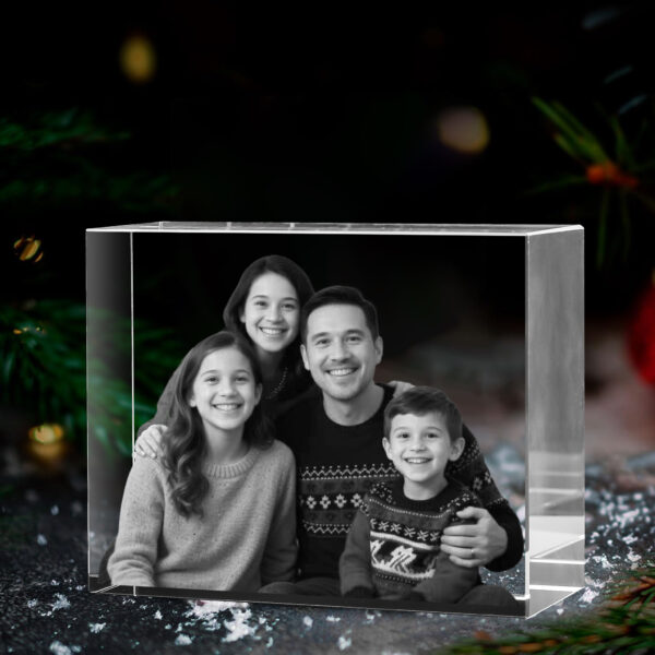 Custom 3D Laser Engraved Crystal Gift - Personalized Christmas Photo Keepsake for Family, Stocking Stuffers and Holiday Home Decor - Image 5