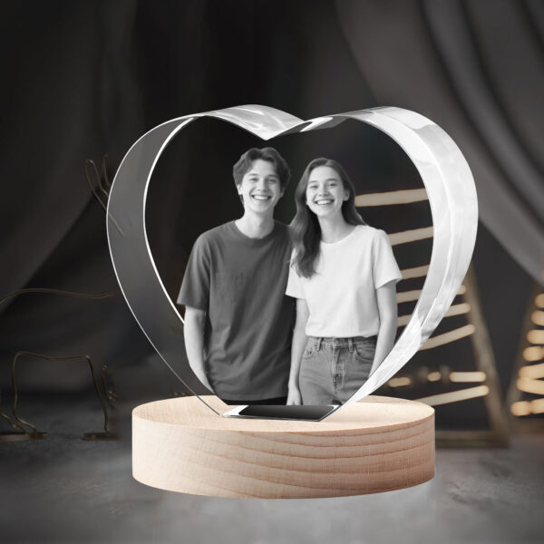 3D Laser Engraved Crystal Anniversary Gift - Custom Couples Photo Keepsake for Marriage Milestones, Vows Renewal and Anniversary - Image 6